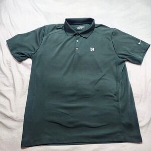 Large Nike Polo Shirt Men's Green Golf Performance Dri-Fit Outdoor Logo